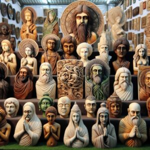 DECORACIÓN ARTESANAL DE CERÁMICA CON FIGURAS HUMANAS IMÁGENES RELIGIOSAS O RETRATOS
