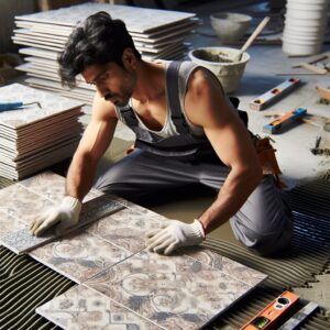 SOLADOR Y PAVIMENTADOR DE PIEZAS CERÁMICAS DE GRAN FORMATO MEDIANTE ADHESIÓN